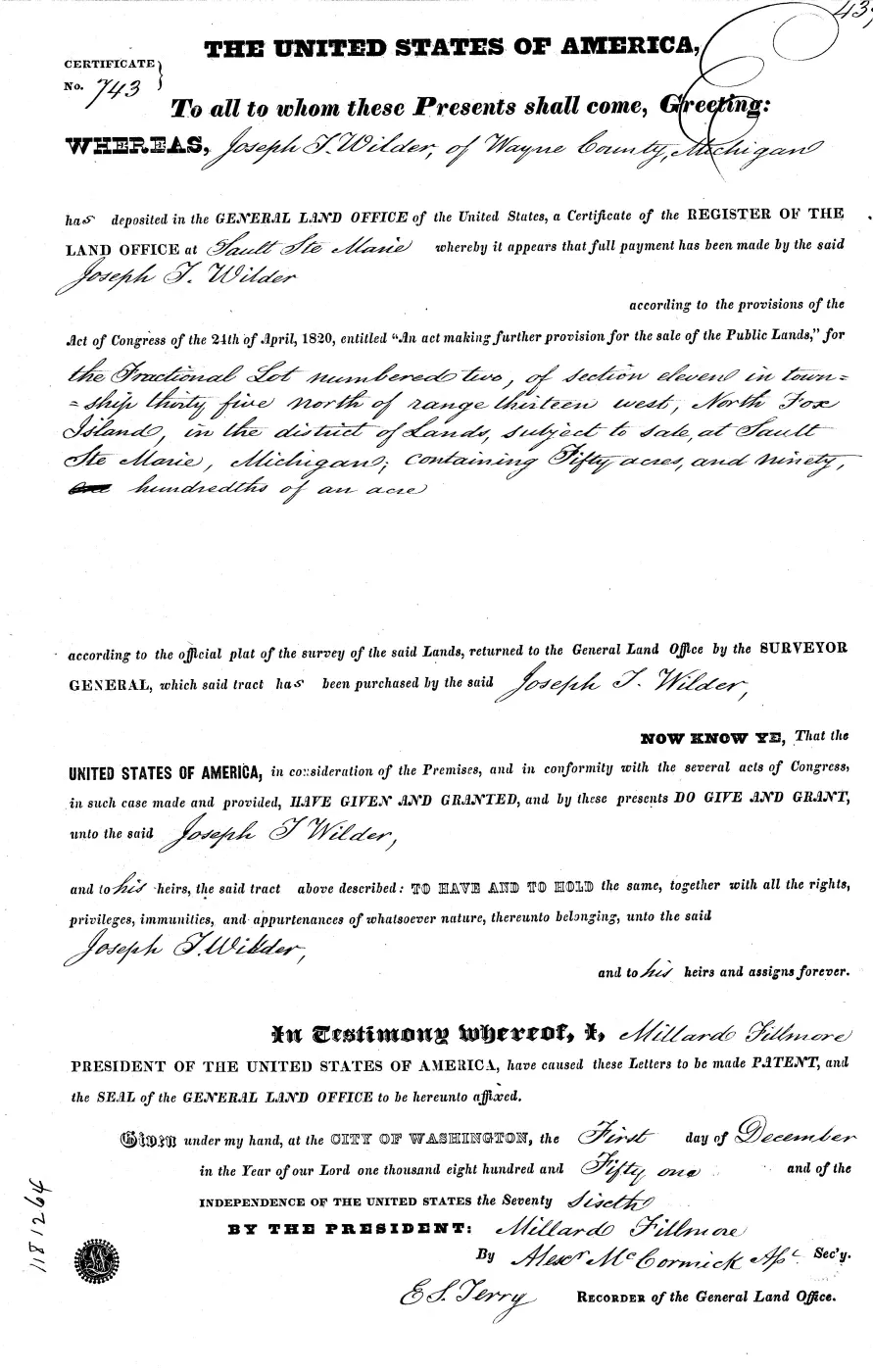 GLO land record MI1960__.439-35n-13w-11-2 — p. 1