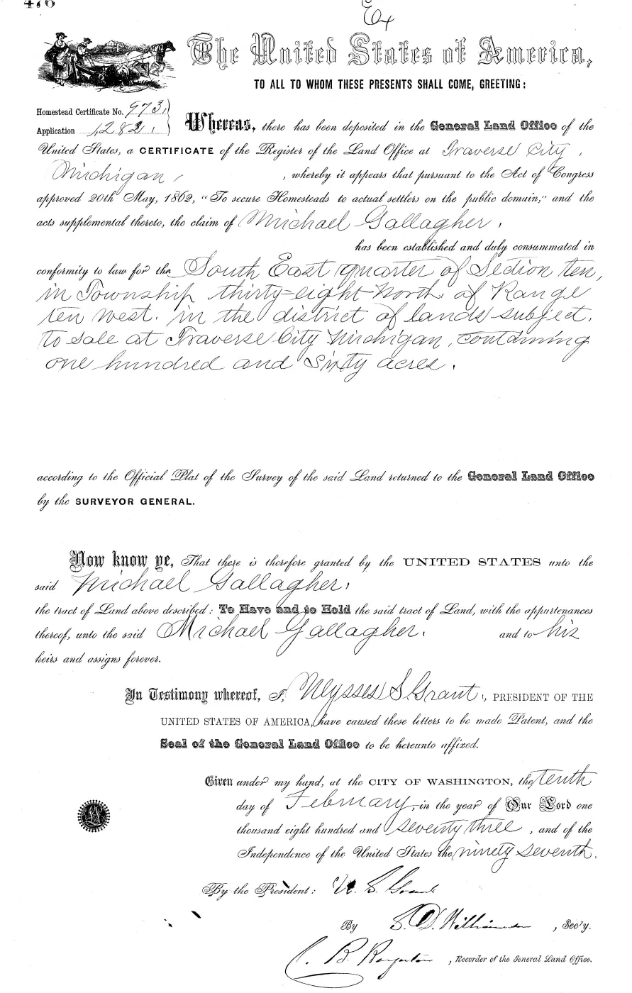 GLO land record MI2480__.476-38n-10w-10-se — p. 1