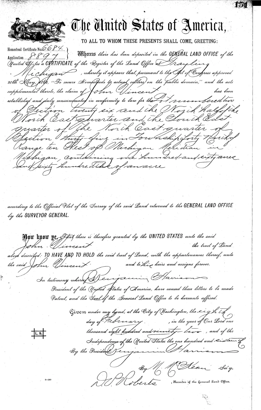 GLO land record MI3110__.151-40n-10w-35-n-ne — p. 1
