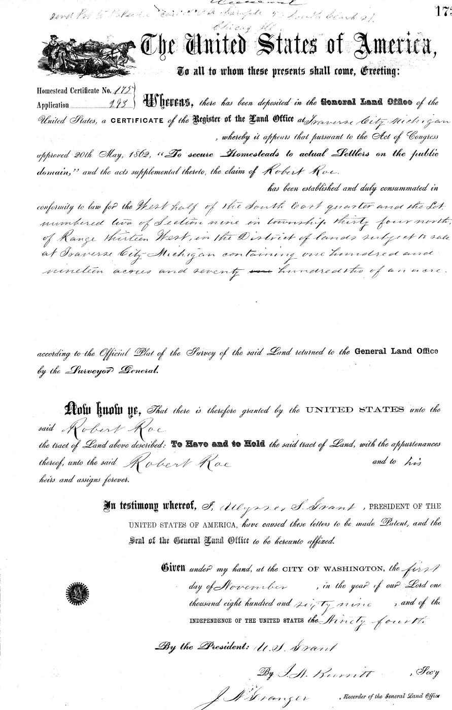 GLO land record MI2470__.173-34n-13w-9-2 — p. 1