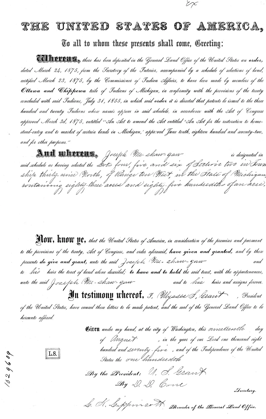 GLO land record MI3250__.271-39n-10w-2-6 — p. 1