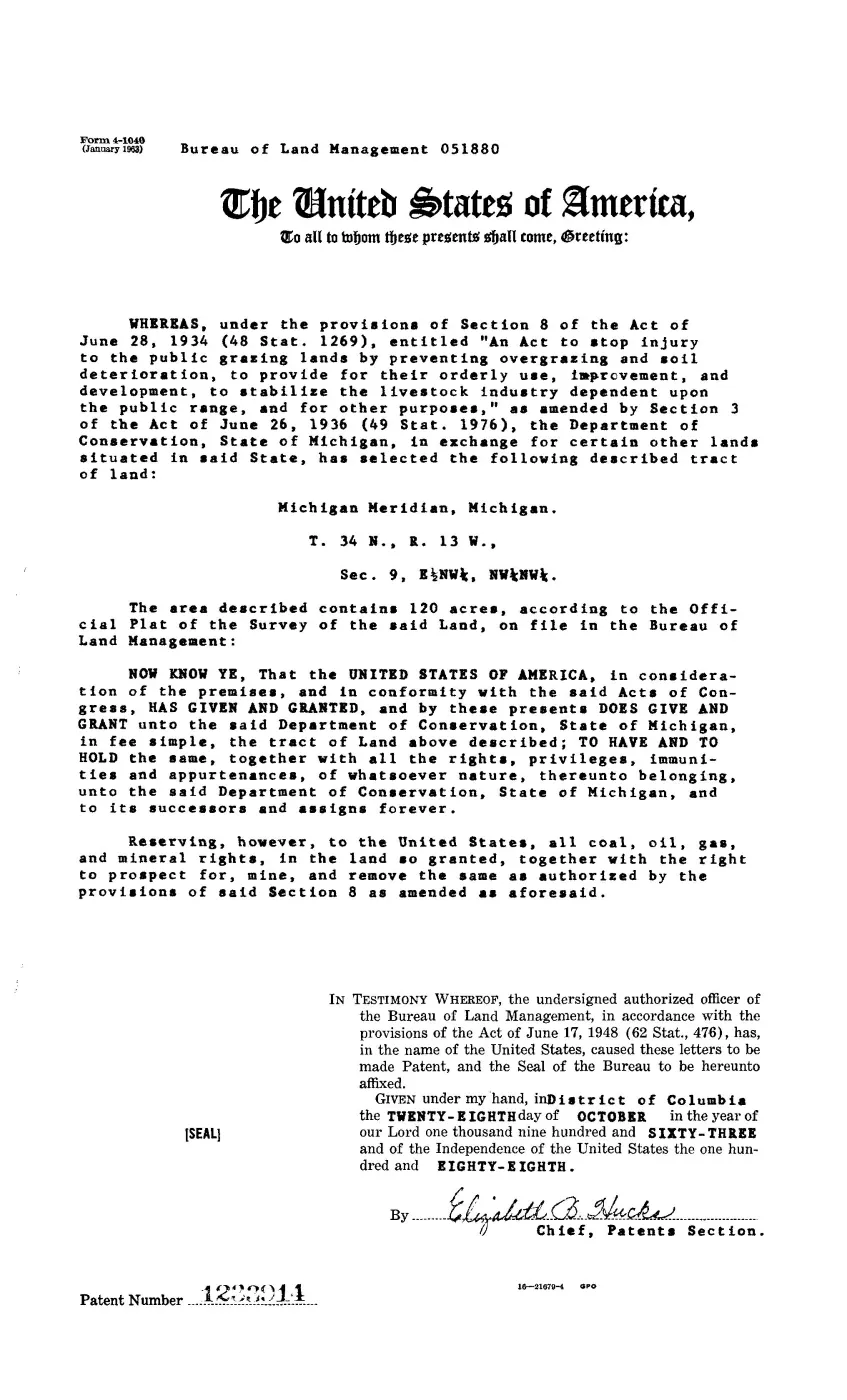 GLO land record 1233914-34n-13w-9-senw — p. 1