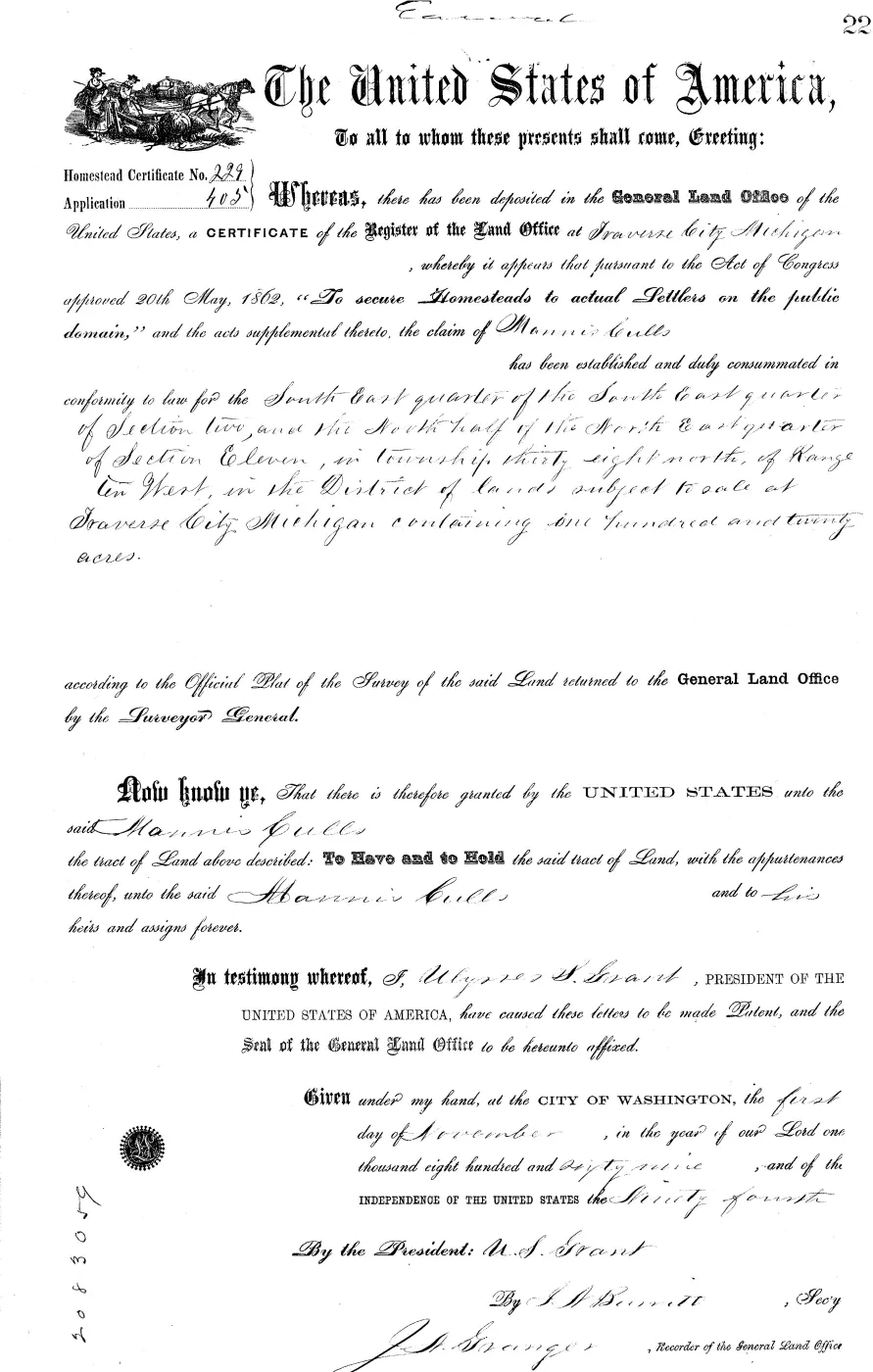 GLO land record MI2470__.227-38n-10w-2-sese — p. 1