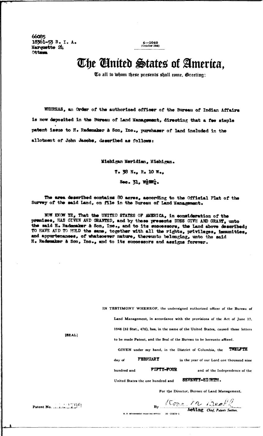 GLO land record 1142799-38n-10w-31-w-nw — p. 1