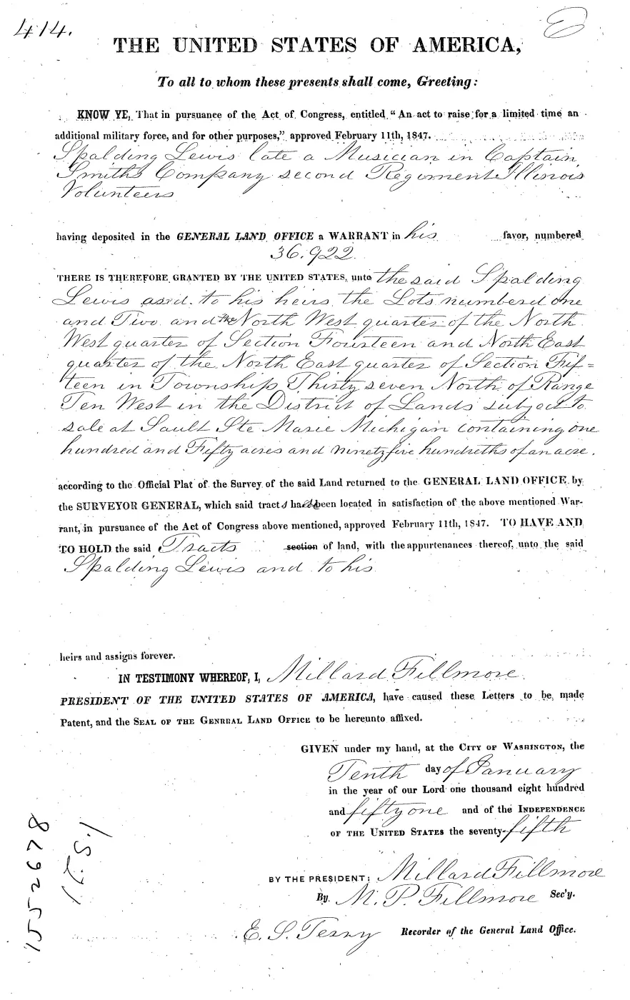 GLO land record 1032-414-37n-10w-14-nwnw — p. 1