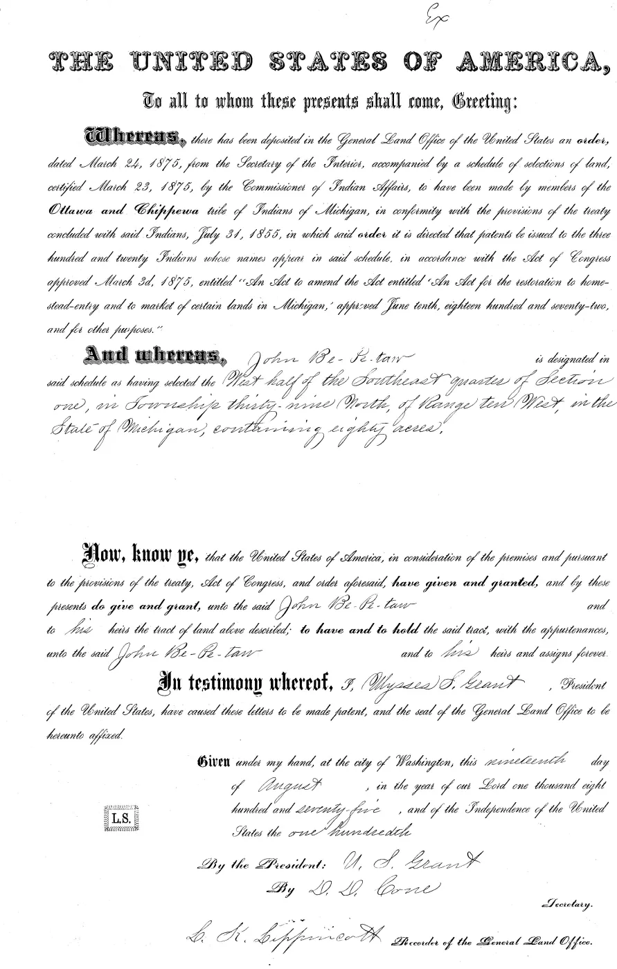 GLO land record MI3250__.269-39n-10w-1-w-se — p. 1