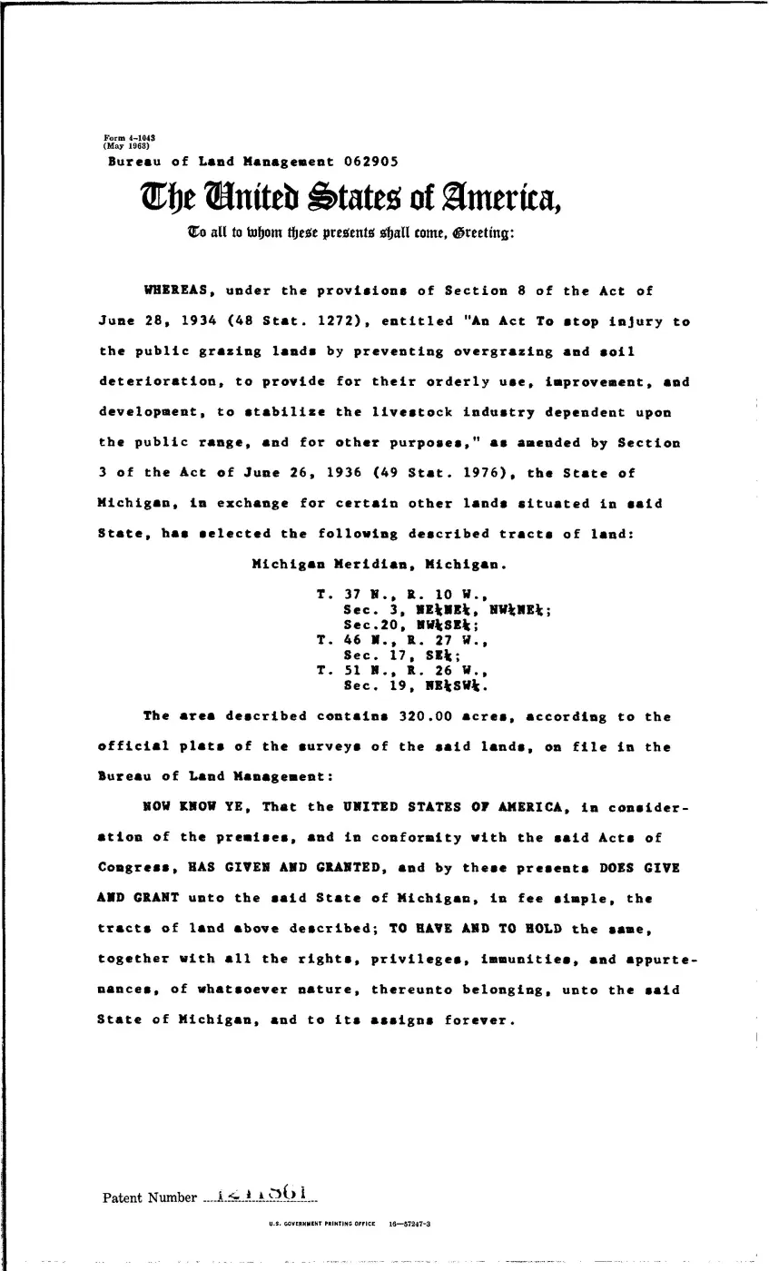 GLO land record 1241861-37n-10w-3-n-ne — p. 1