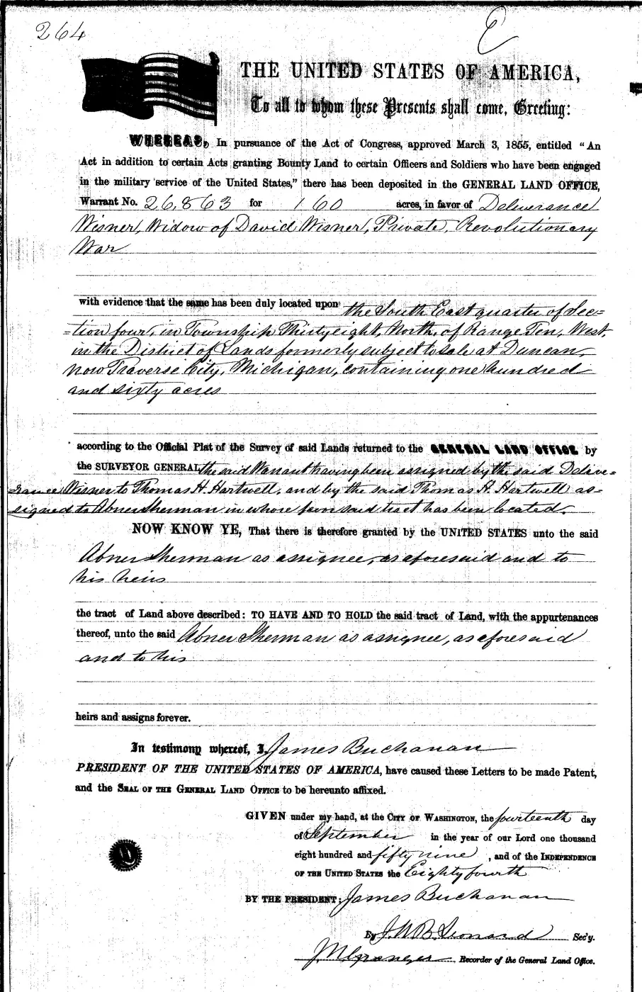 GLO land record 0122-264-38n-10w-4-se — p. 1