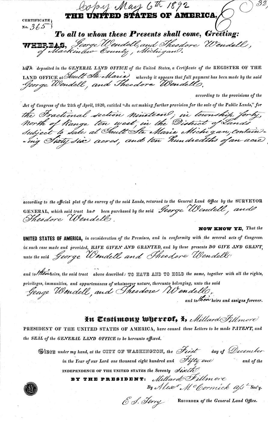GLO land record MI1960__.327-40n-10w-19-section — p. 1