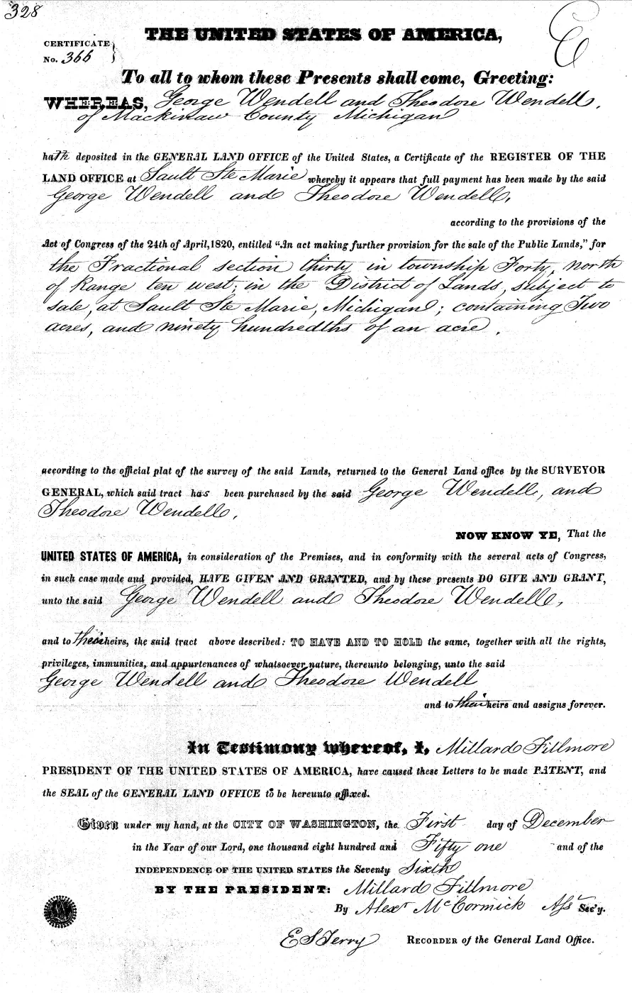 GLO land record MI1960__.328-40n-10w-30-section — p. 1