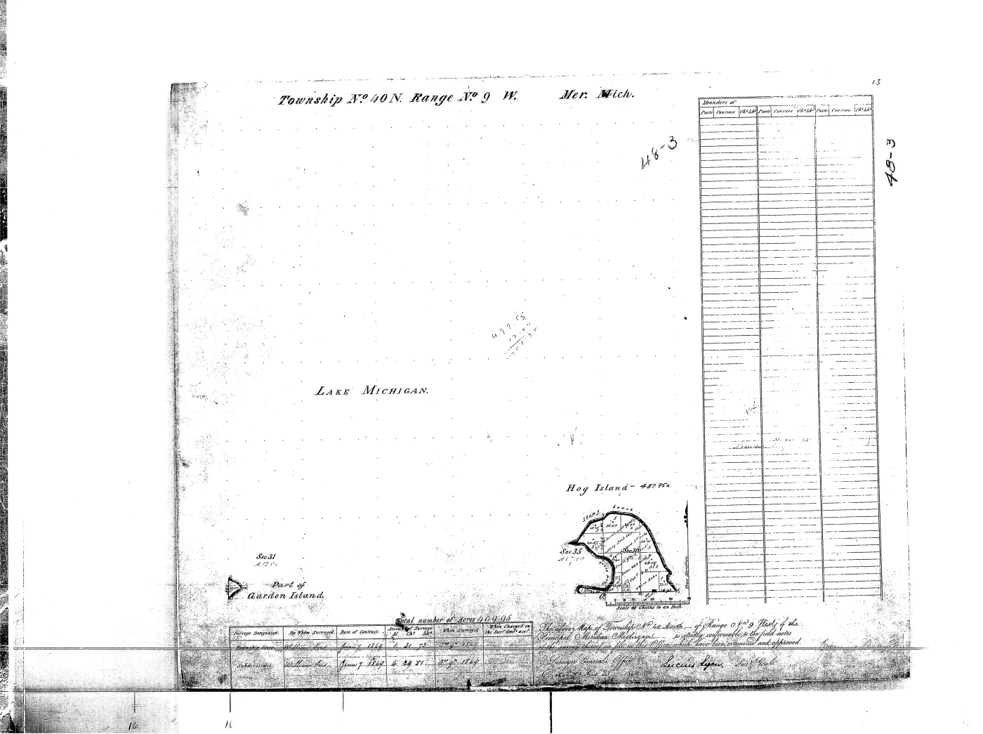 GLO survey plat: T40N R9W — p. 1