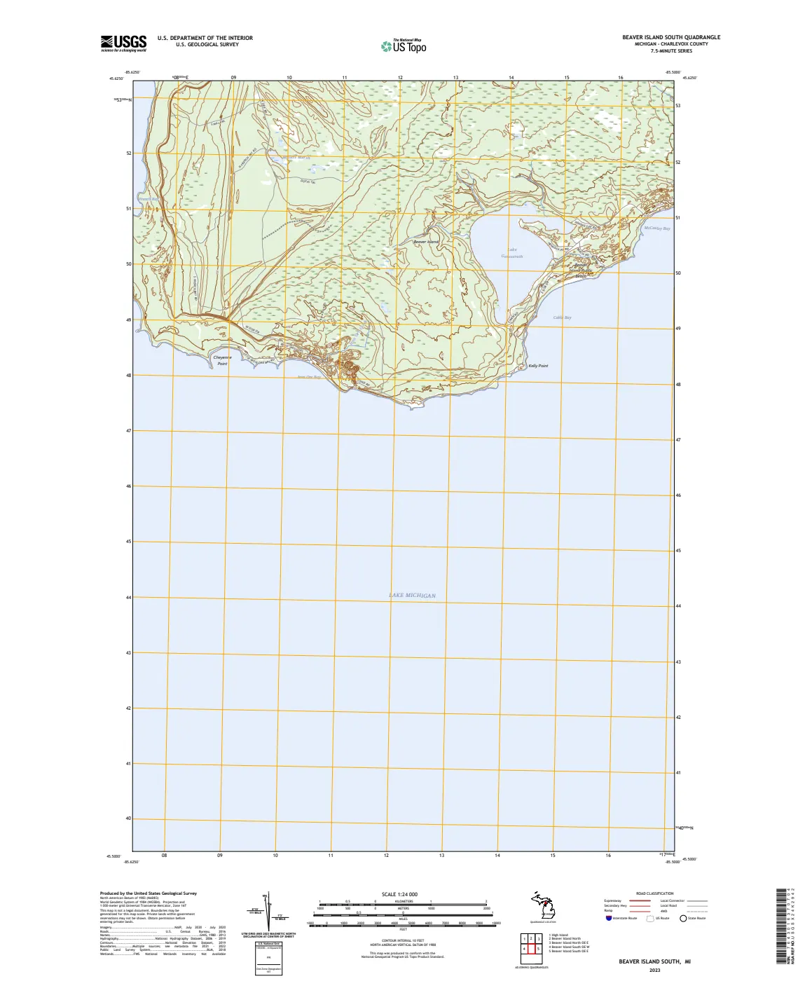 USGS Beaver Island North and South US Topo quadrangles source set — p. 1