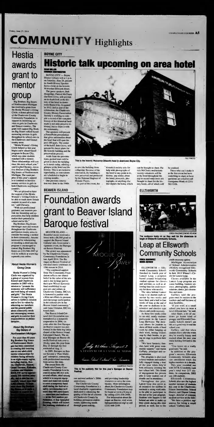 Beaver Island Cultural Arts Association — p. 1