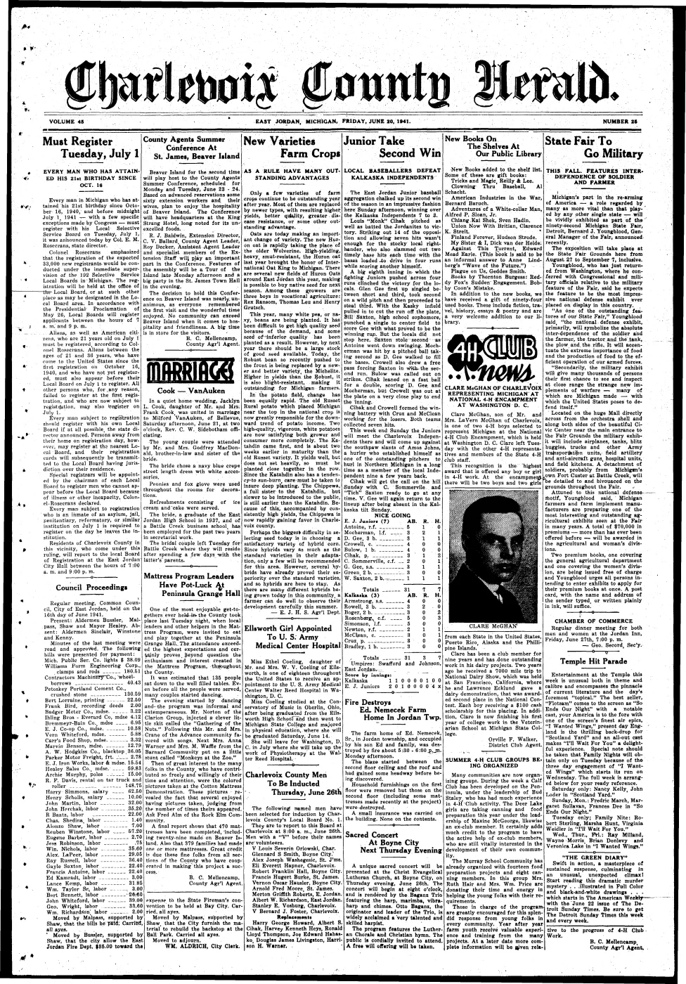 County Agents Summer Conference at Beaver Island in 1941 — p. 1