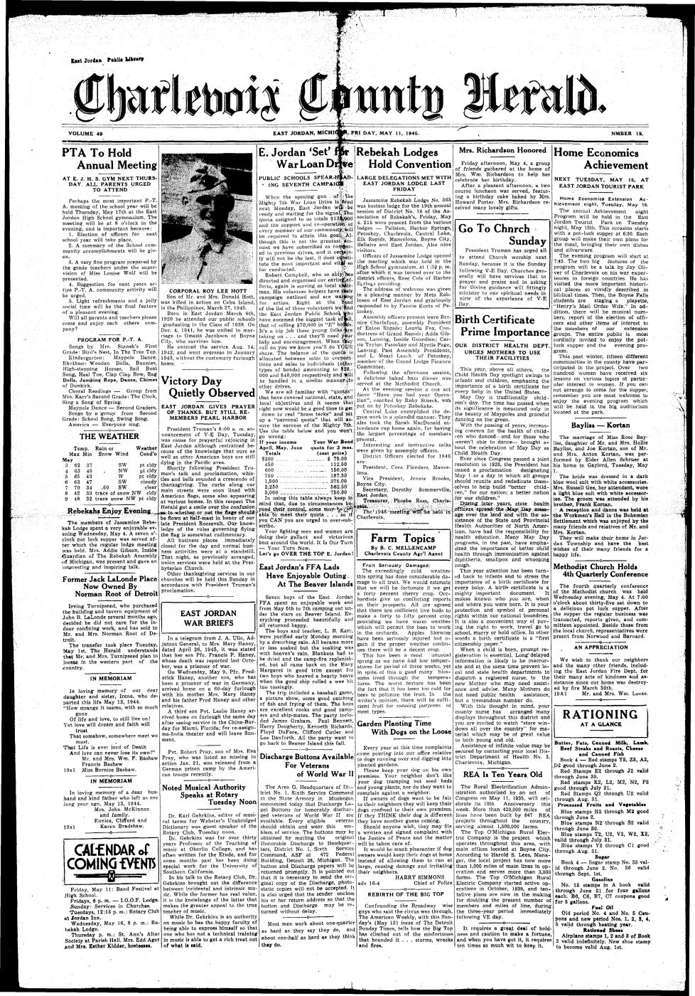 East Jordan FFA Beaver Island Outing in 1945 — p. 1