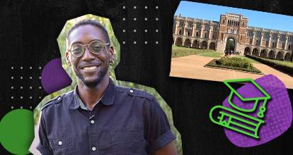 A collage of images representing the idea that continually building your skills can help you progress on your career path with confidence.