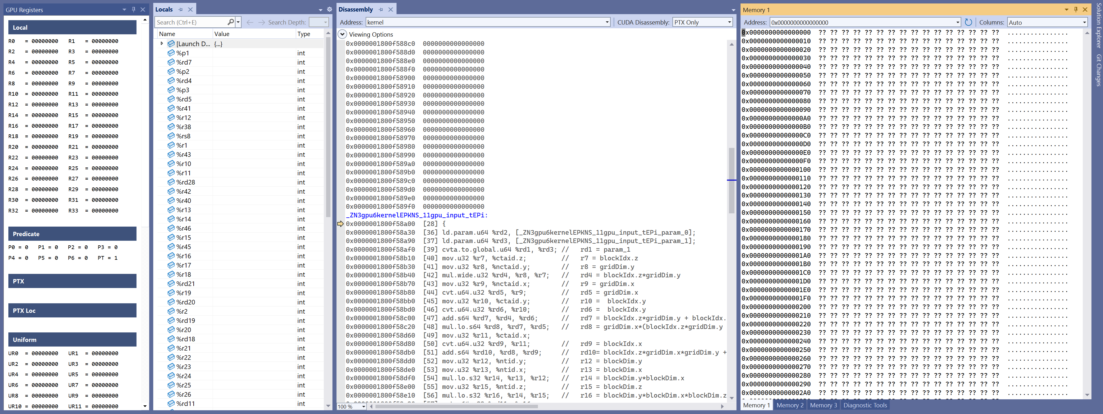 overview cuda  nvse debug ex  launched