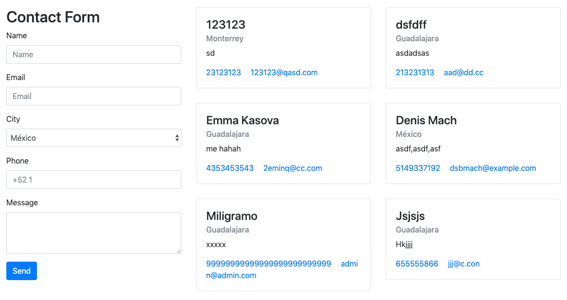 Formulario de contacto con React + Firebase