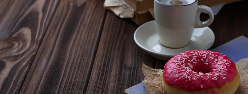 Donut and cup of coffee