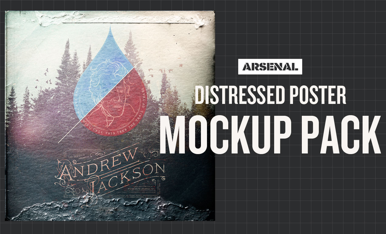 Distressed Poster Mockup Templates Pack