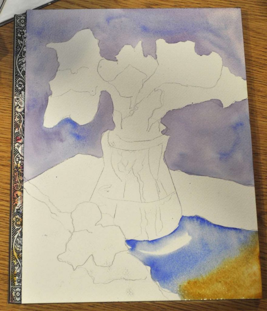 Background elements painted, and foreground shadow