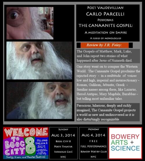 The Gospel According to Simon Kananaios: A Meditation on Empire Poet-Vaudevillian Carlo Parcelli Performs a Selection of his Satiric Monologues