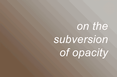 on the subversion of opacity | Events Calendar