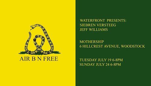 Siebren Versteeg and Jeff Williams 'AIR B N FREE' | Events Calendar