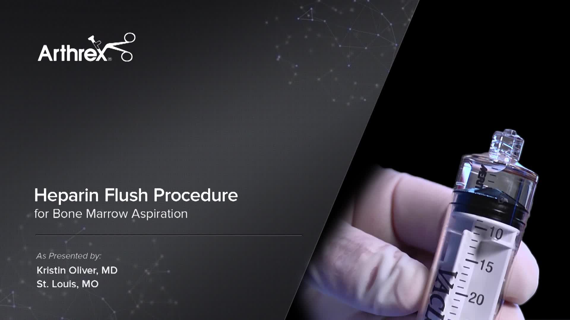 Arthrex Heparin Flush Procedure for Bone Marrow Aspiration