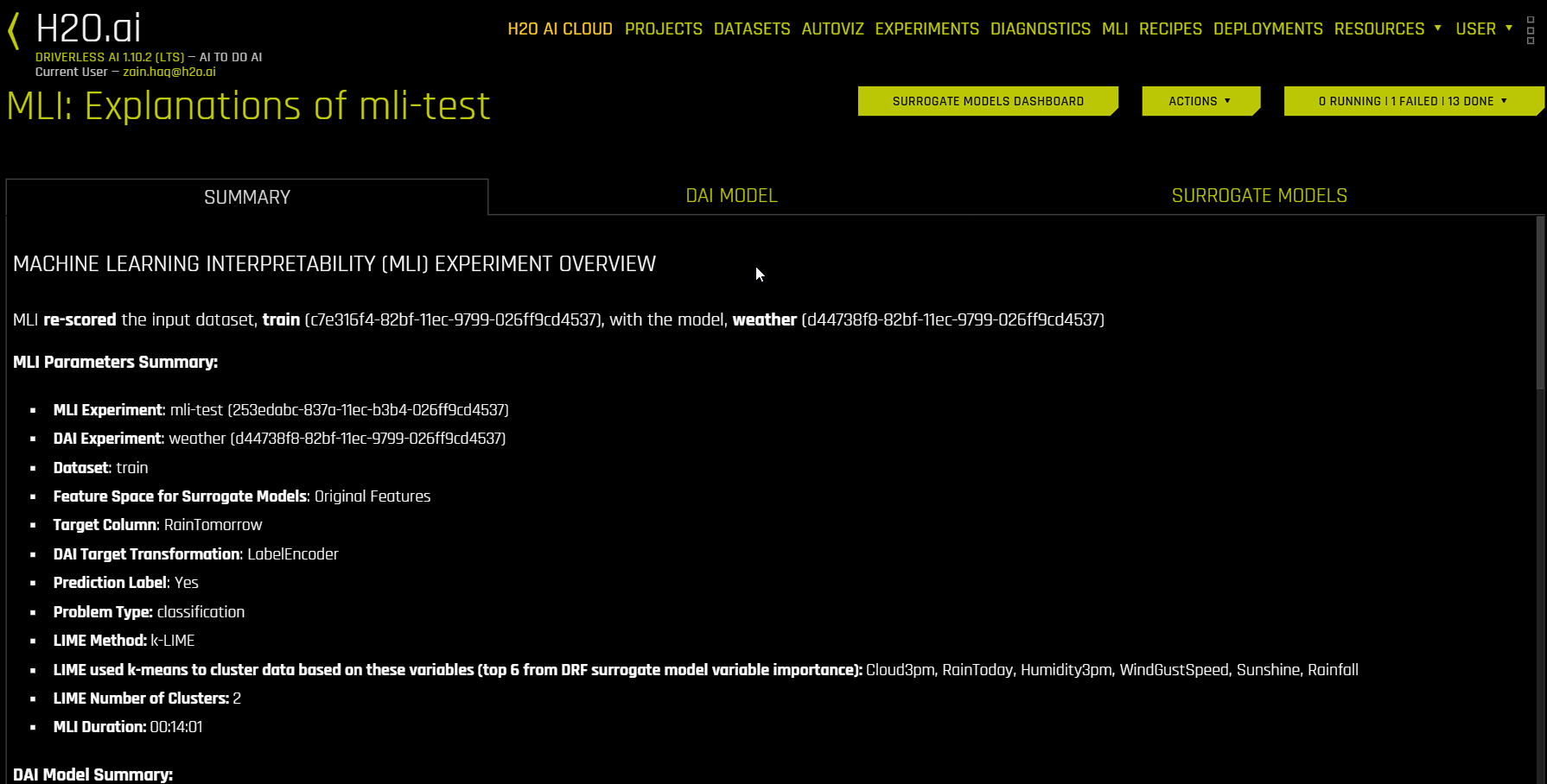 Interpretation Page