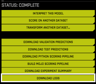 Download Logs button