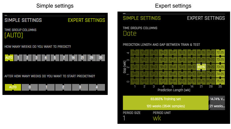 Time column settings