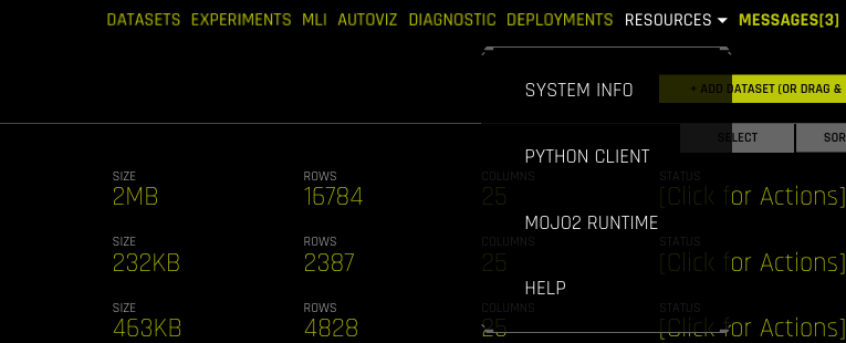 Resources drop down