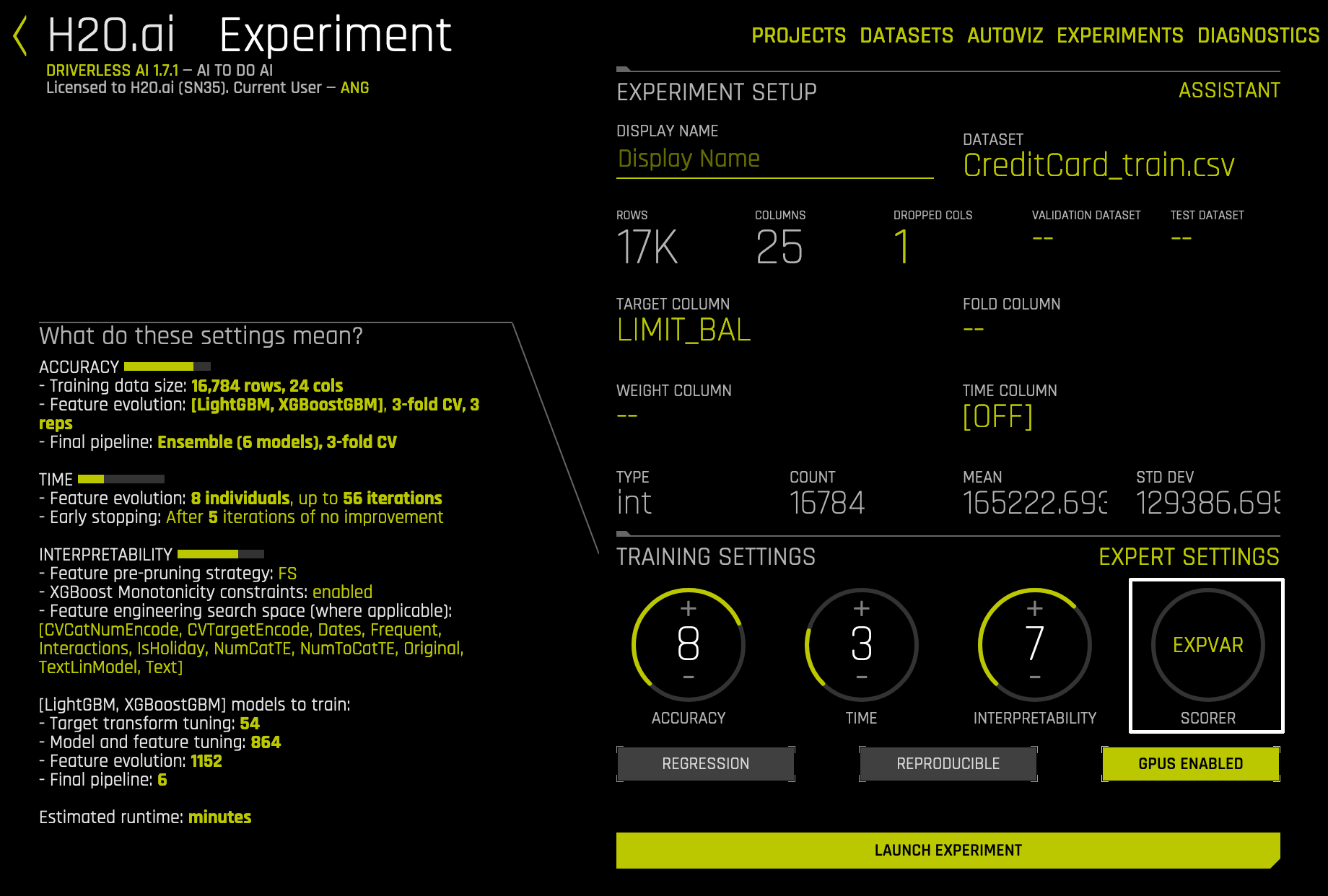 EXPVAR scorer