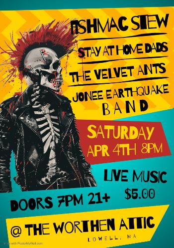 -FishMac Stew, Stay at Home Dads, Velvet Ants, Johnee Earthquake Band