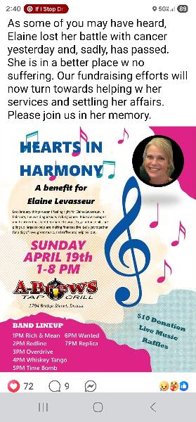 Harmony in the Hearts - Beneift for Elaine Levasseur