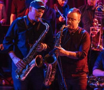 THE TWO TUCKERS - FRIENDLY FIRE FEAT. MIKE TUCKER AND TUCKER ANTELL artwork from Scullers Jazz Club