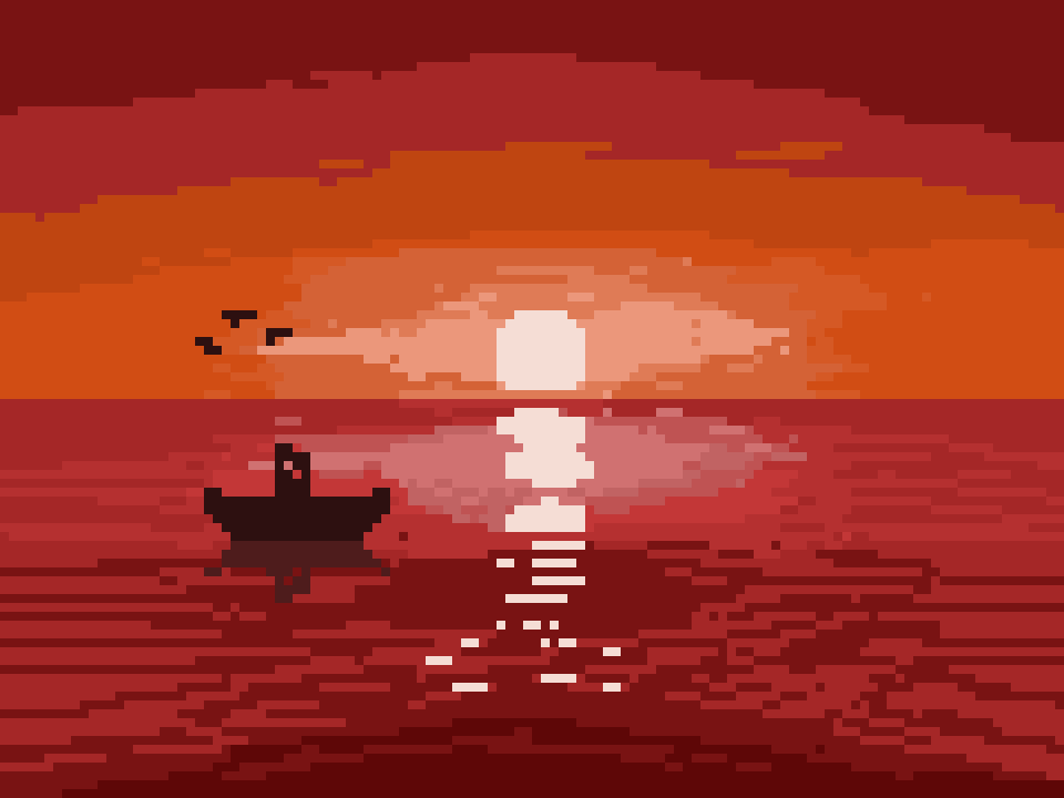 Landscape sunset Pixel Art Artists&Clients
