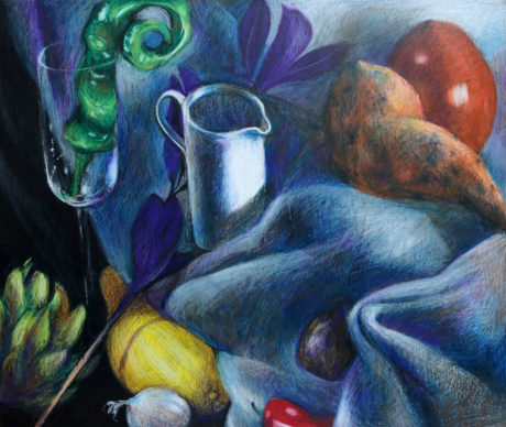 Crayon Still Life Drawing, finishedd