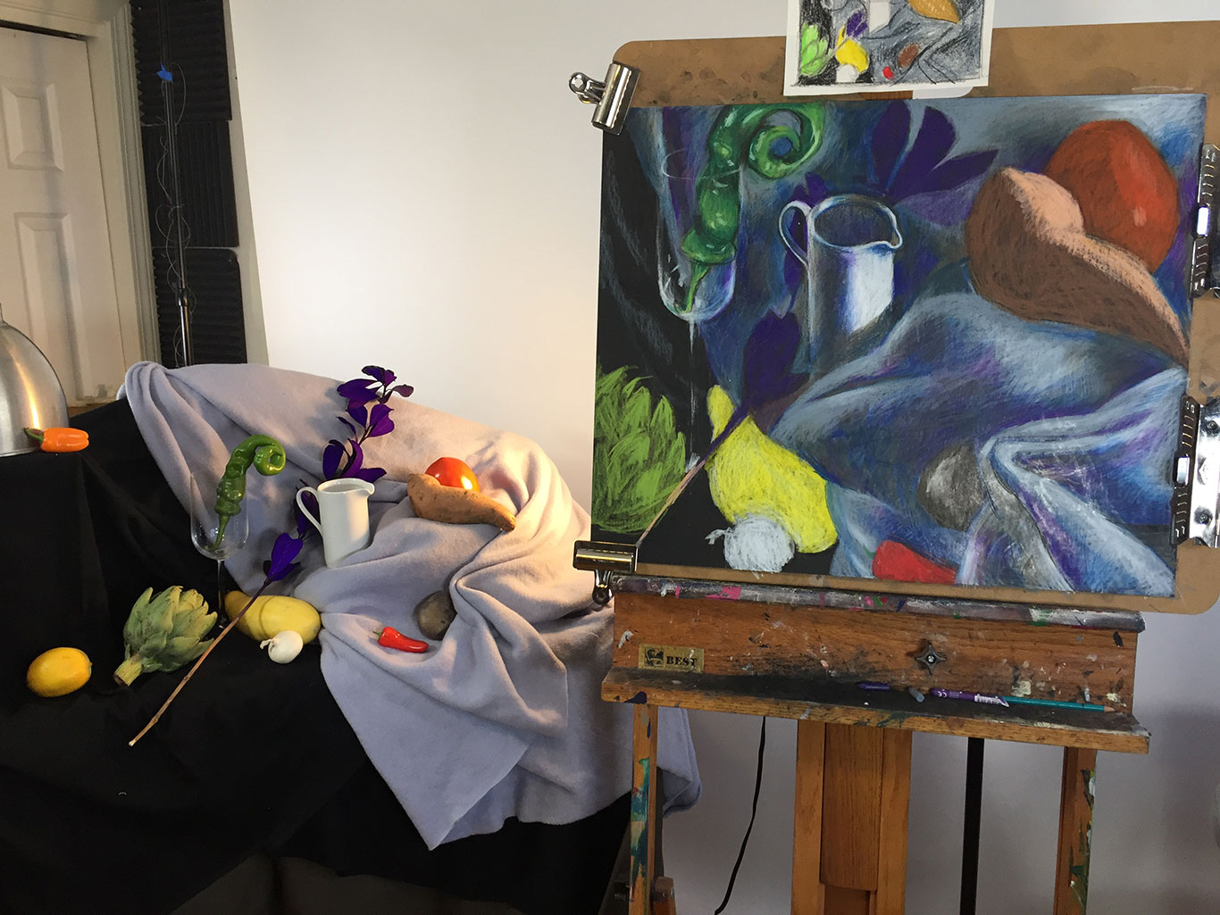 Crayon Still Life Drawing, Still Life Set up