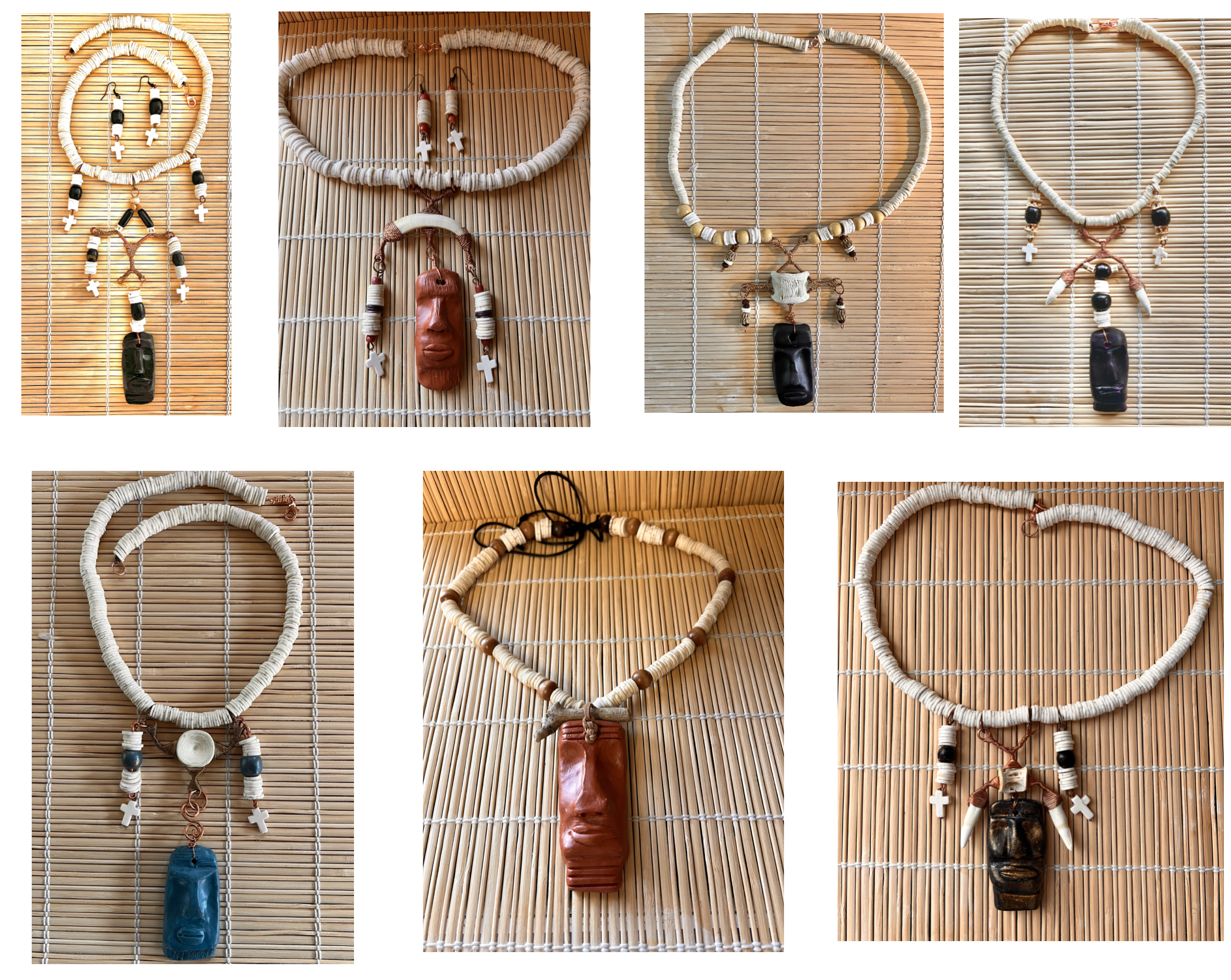 collection of tiki necklaces