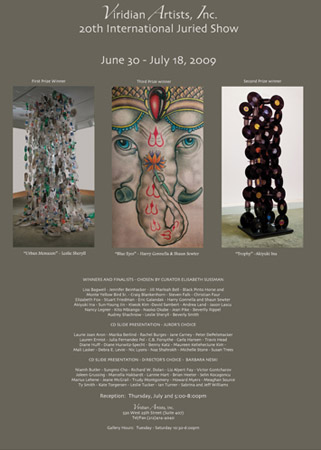 Viridian Artists, Inc. 20th International Juried Show June 30 - July 18, 2009