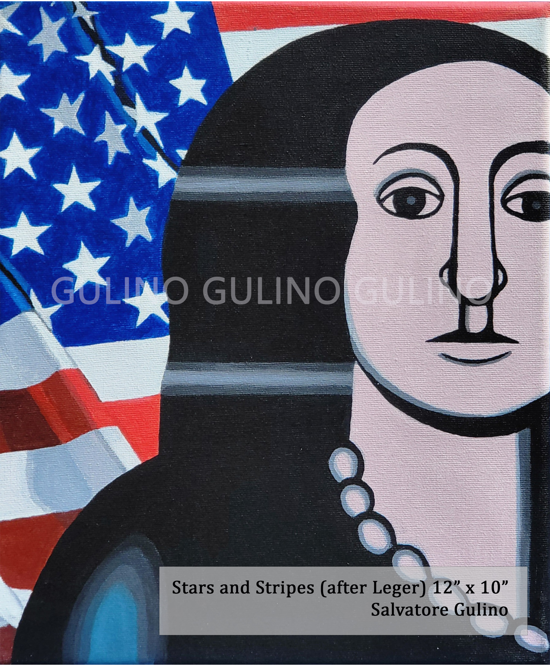 Stars and Stripes (after Leger) 12" x 10" Gulino