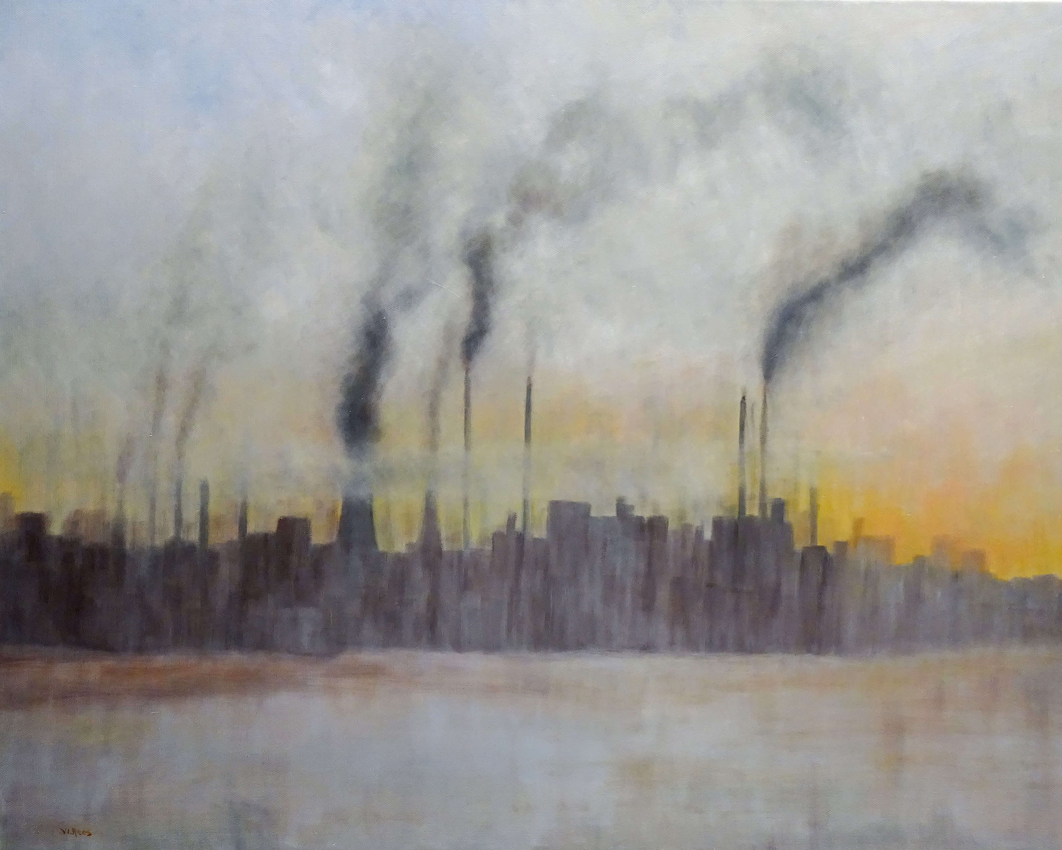 power plant at sunrise