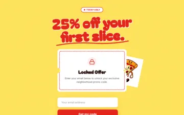 Pizzeria 25% Off Coupon