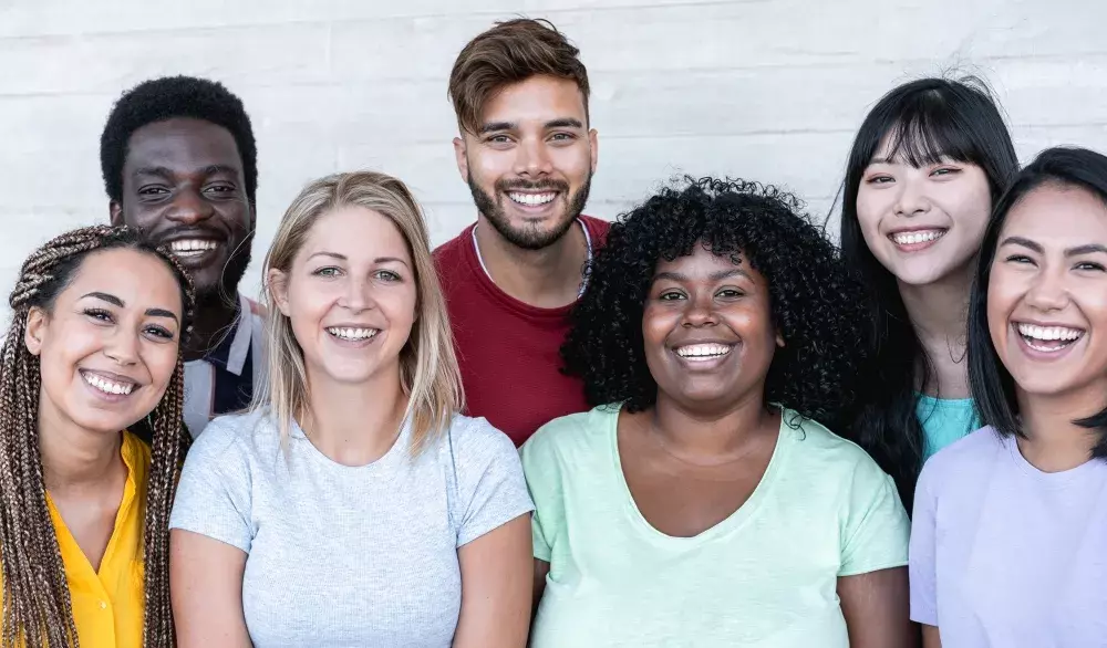 Multi-racial group of young people