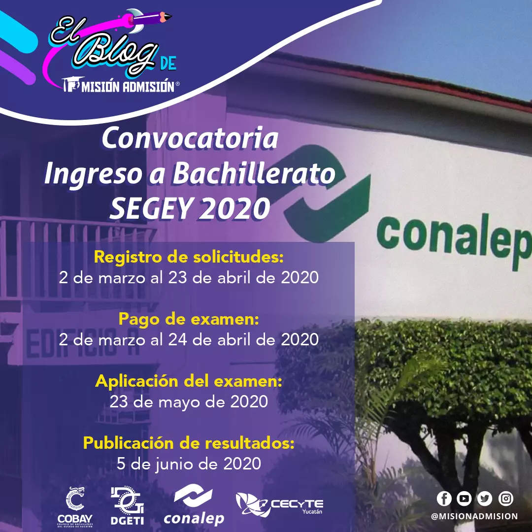 Convocatoria Proceso de Ingreso a Bachillerato 2020