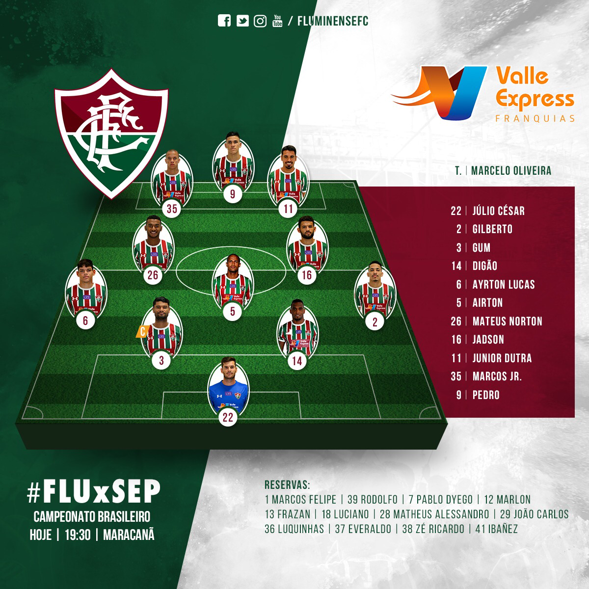 Fluminense deve jogar com time reserva contra o Palmeiras, na