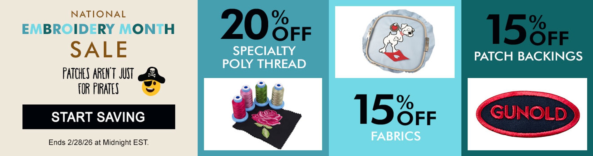 National Embroidery Month Sale