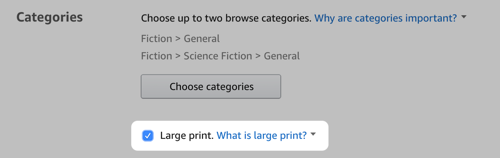 The large print checkbox